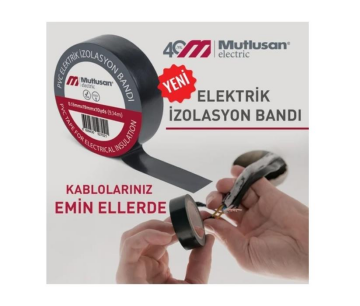 Mutlusan İzolebant 19 mm Elektrik Bandı Siyah