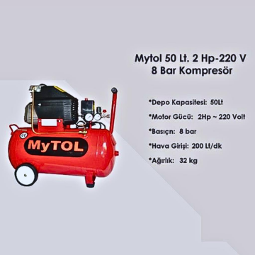 Mytol MY14301 50 Lt 2 Hp 8 Bar Hava Kompresörü