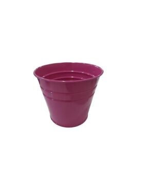 Çiçek Saksısı Metal Kova Minik Pembe 17x16x12