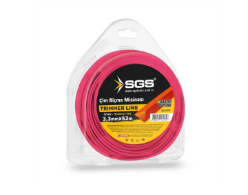 Sgs 4318 Tırpan Misinası 3.3mm 52mt Üçgen Kırmızı