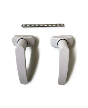 Alüminyum Basmalı Yaylı Kapı Kolu Beyaz Takım