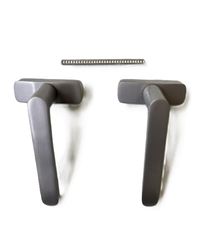 Alüminyum Basmalı Yaylı Kapı Kolu Uzun Eloksal Gri