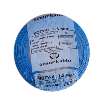 Öznur 1,5 Mm2 Nya Kablo Tek Damar Mavi 100mt