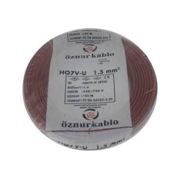 Öznur 1,5 Mm2 Nya Kablo Tek Damar Kahve 100mt