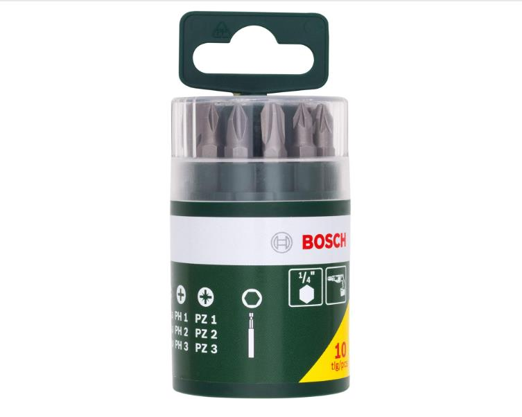 Bosch 10 Parça Vidalama Ucu Seti (PH+PZ+S)
