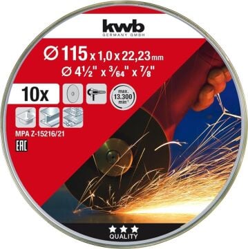 KWB İnox Kesici Disk 115X1.0 10 Lu 49712021