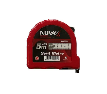 Novax Şerit Metre Kırmızı 5X25 Mm