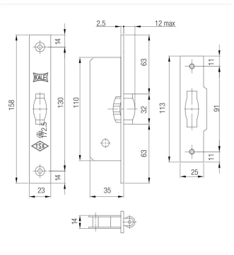 Kale 155B Makaralı Gömme Kilit