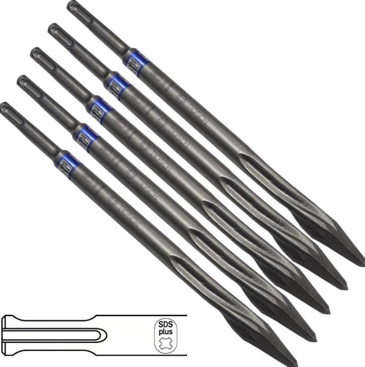 Bosch Sivri Keski SDS-Plus L-Life 250mm 5li Paket