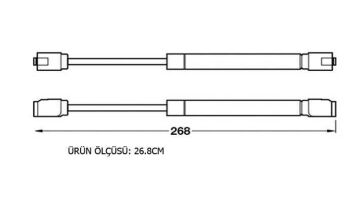 Samet Gazlı Piston 100 Newton Beyaz