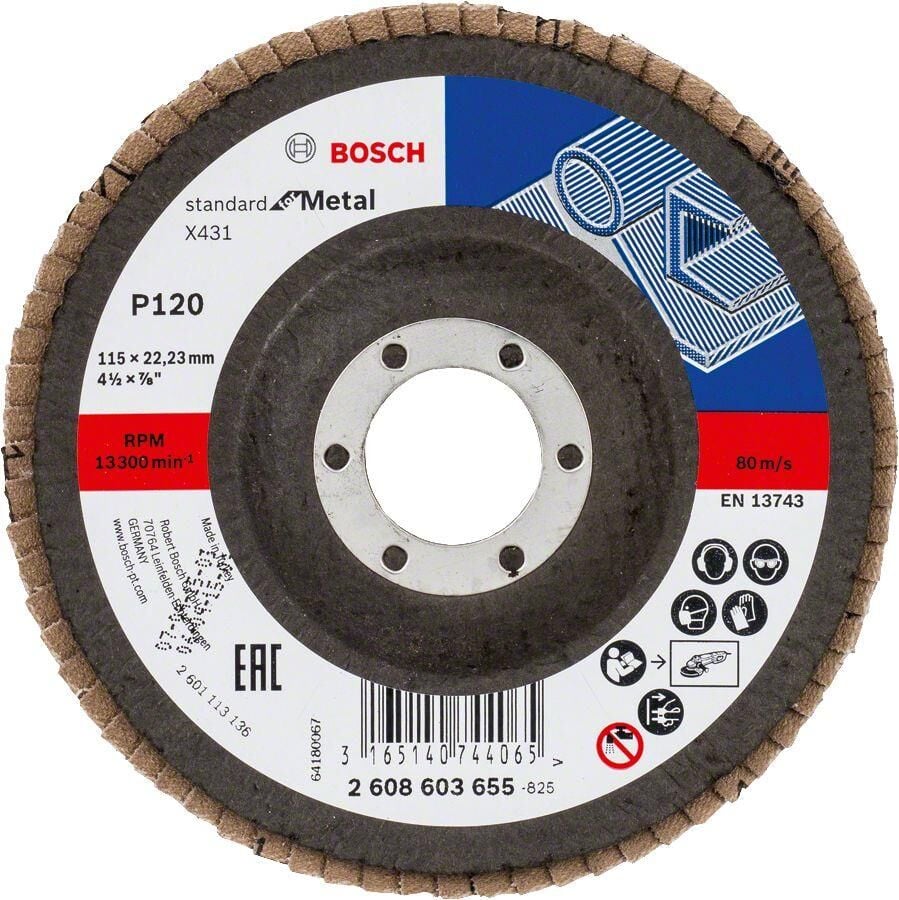 Bosch X431 Metal Flap Zımpara Diski 115mm 120 Kum
