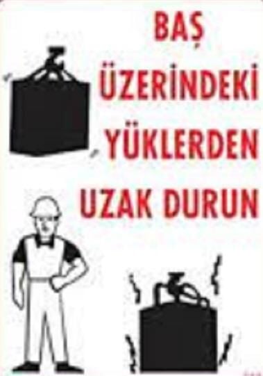 Uyarı Levhası Baş Üzerindeki Yüklerden Uzak Durun ''215''