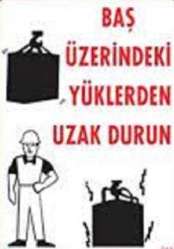 Uyarı Levhası Baş Üzerindeki Yüklerden Uzak Durun ''215''
