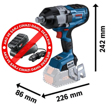Bosch GDS 18V-1600 HC Akü.Dar.Somun Sıkma Mak.Solo