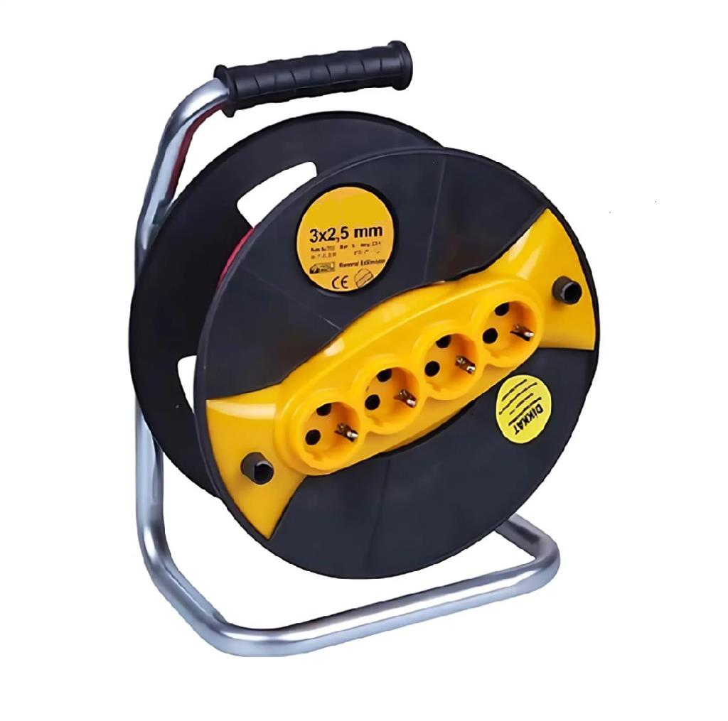 Meridyen 4lü Grup Makaralı Uzatma Kablo 3x1.5 50mt