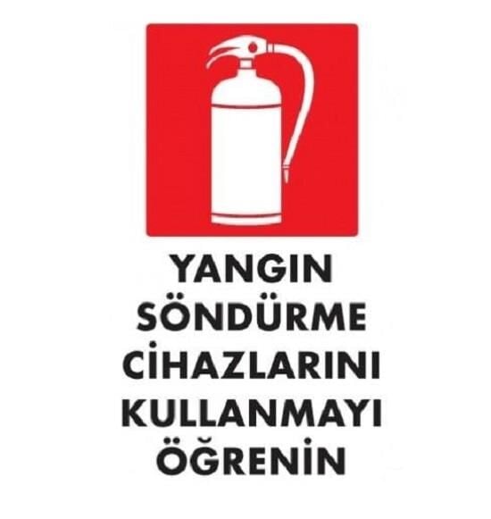 Uyarı Levhası Yangın Söndürme Cihazlarını Kullanmayı Öğrenin ''859''