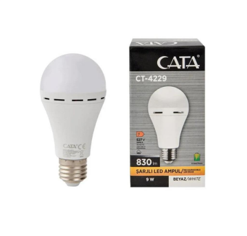 Cata CT-4229 9W E27 Şarjlı Led Ampül Beyaz Işık