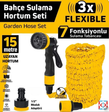 Sgs 7 Fonksiyonlu Bahçe Sulama Hortum Seti 5-15 m
