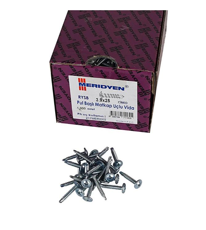 Meridyen Pul Başlı RYSB Muv 3.9x25 1000 Li Paket