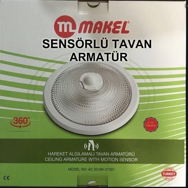 Makel Sensörlü 360 Derece Açılı Tavan Armatürü