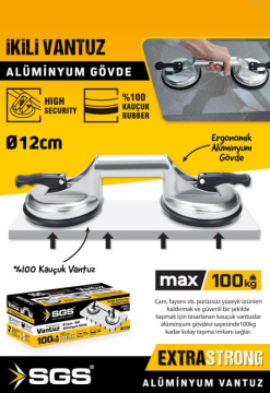 Sgs 955 İkili Alüminyum Gövde Vantuz 12cm 100 Kg