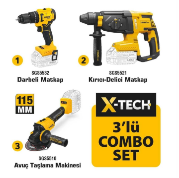 Sgs Çift Akülü SGS5532+SGS5521+SGS5510 Combo Set