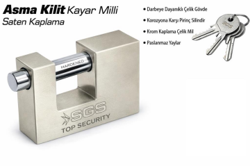 Sgs1367 Kayar Milli Saten Kaplama Asma Kilit 90mm