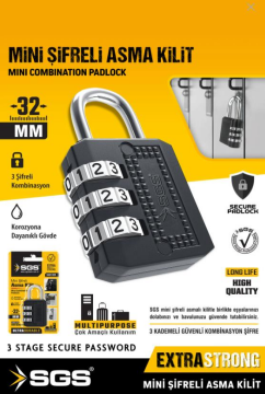 Sgs Şifreli Asma Kilit 32 Mm