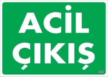 Uyarı Levhası Acil Çıkış ''882''