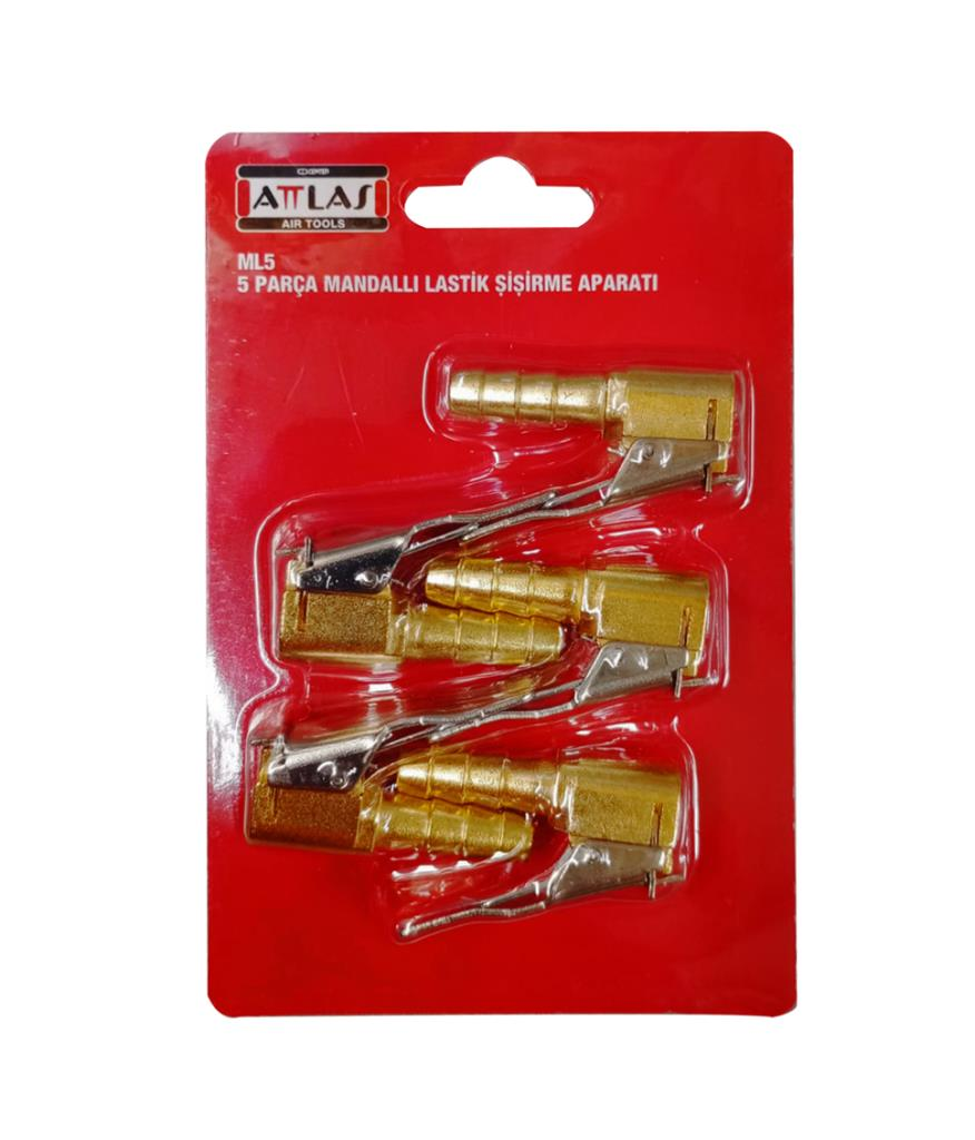Attlas ML Mandallı Lastik Şişirme Aparatı 5 Prç.