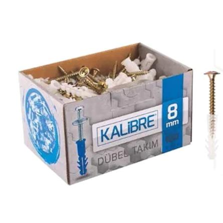 Made Vidalı Kalibre Dübel Takım 8 Mm 100 Adet