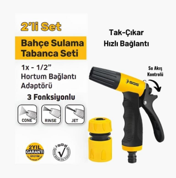 Sgs 3 Fonksiyonlu Bahçe Sulama Tabancası 2 Parça