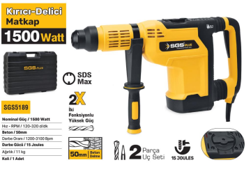 Sgs Kırıcı-Delici Matkap 1500w 50mm 11kg 15 Joules