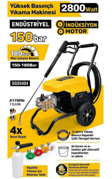 Sgs Yüksek Basınçlı Yıkama Makinesi 2800w 150 Bar