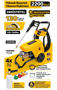 Sgs Yüksek Basınçlı Yıkama Makinesi 2200w 130 Bar
