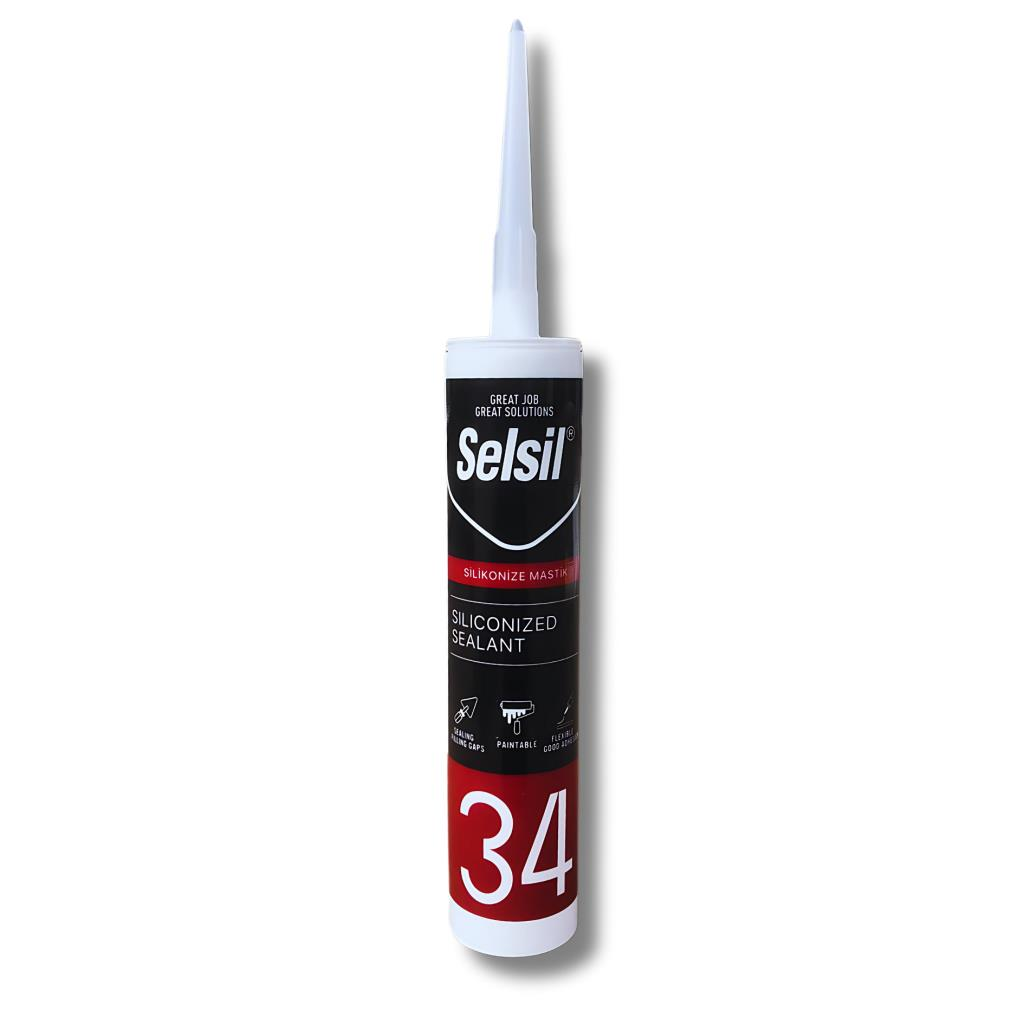 Selsil Silikonize Mastik Beyaz 450gr
