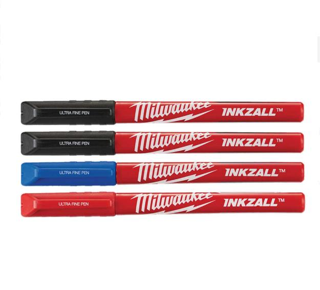 Milwauke Inkzall Ince Uçlu Siyah Mavi Kırmızı 4 Pr