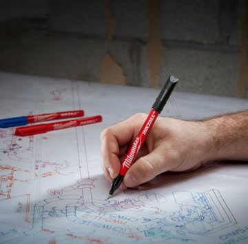 Milwauke Inkzall Ince Uçlu Siyah Mavi Kırmızı 4 Pr