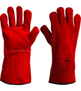 Maxsafety Kaynakçı Eldiveni Kırmızı (uzun)