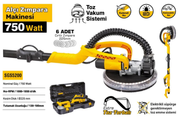 Sgs SGS5200 Alçıpan Duvar Zımpara Makinesi 750w