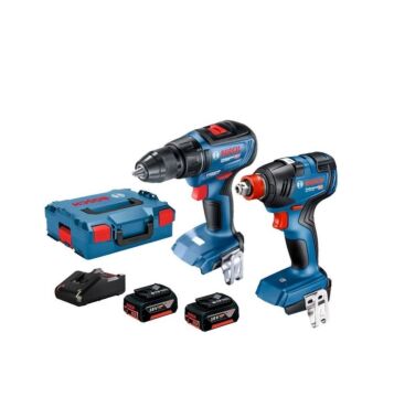 Bosch GSR 18V-50 Akülü Vidalama + GDX 18V-200 Somun Sıkma  (2x4.0Ah) Akülü Set