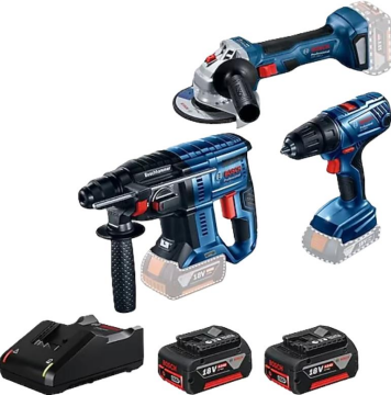 BOSCH GSR 180-Lİ+GWS 180-Lİ+GBH 180-Lİ 2x4.0 Ah