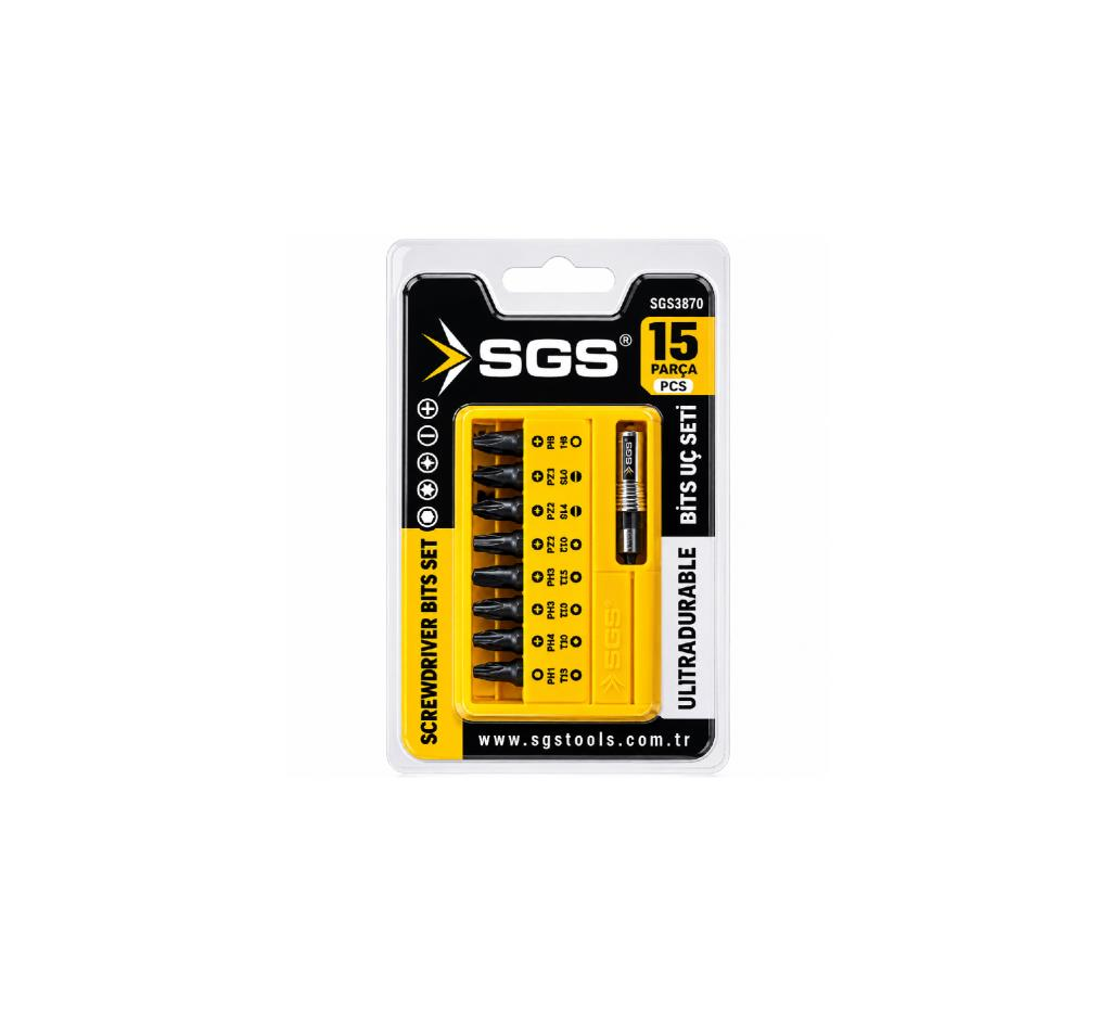 Sgs SGS3870 Bits Uç Ve Hızlı Adaptör Seti 15 Parça