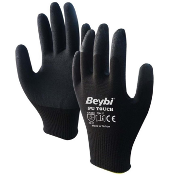 Beybi Poliüretan Kaplı Pu Touch Siyah Eldiven 10