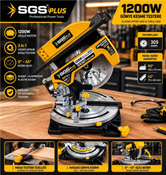 Sgs SGS5590 Gönye Kesme Üstten Tabla 1200w 305mm