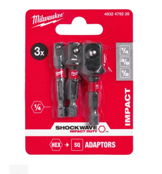 Milwaukee Hex Lokma Adaptor Seti 3 Prç 1/4-3/8-1/2