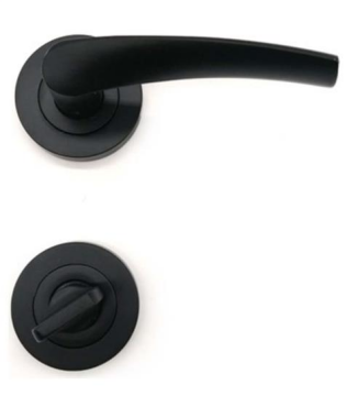 Nma Bravo Rozetli Kapı Kolu Wc Mat Siyah