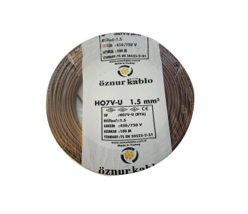 Öznur 1,5 Mm2 Nya Kablo Tek Damar Kahve 100mt
