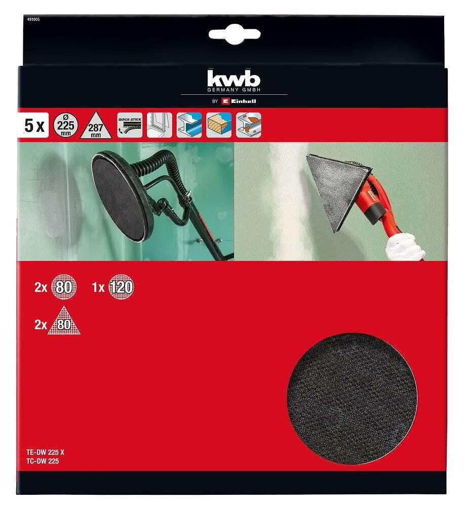KWB 491005 Duvar Zımpara Kağıdı 225 MM 5li Paket