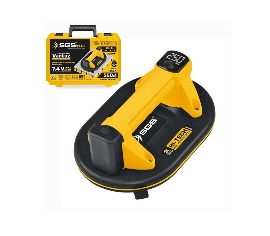 SGS 5422 Akülü Vakumlu Vantuz 7.4V 2.0 Ah 250 kg
